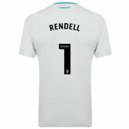 Kandiny Homme Maillot Kayla Rendell #1 Blanc Tenues Extérieur 2023/24 T-Shirt