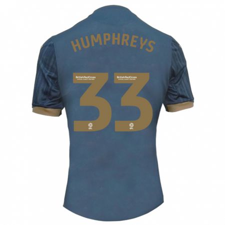 Kandiny Homme Maillot Bashir Humphreys #33 Sarcelle Foncée Tenues Extérieur 2023/24 T-Shirt