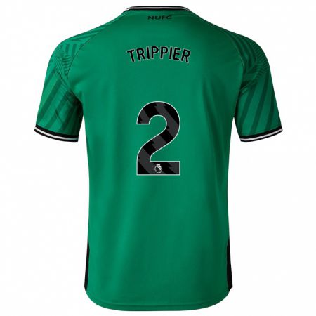 Kandiny Homme Maillot Kieran Trippier #2 Vert Tenues Extérieur 2023/24 T-Shirt