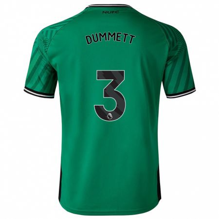 Kandiny Homme Maillot Paul Dummett #3 Vert Tenues Extérieur 2023/24 T-Shirt