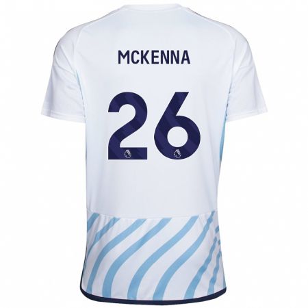 Kandiny Homme Maillot Scott Mckenna #26 Blanc Bleu Tenues Extérieur 2023/24 T-Shirt