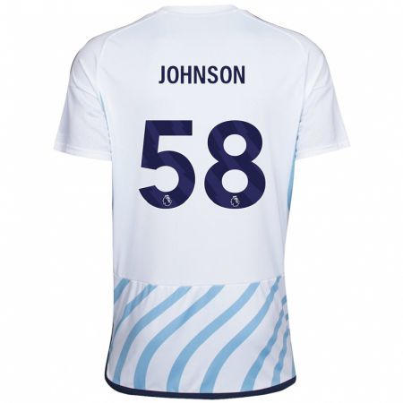 Kandiny Homme Maillot Pharrell Johnson #58 Blanc Bleu Tenues Extérieur 2023/24 T-Shirt
