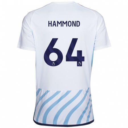 Kandiny Homme Maillot Ben Hammond #64 Blanc Bleu Tenues Extérieur 2023/24 T-Shirt