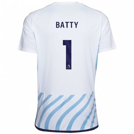Kandiny Homme Maillot Emily Batty #1 Blanc Bleu Tenues Extérieur 2023/24 T-Shirt