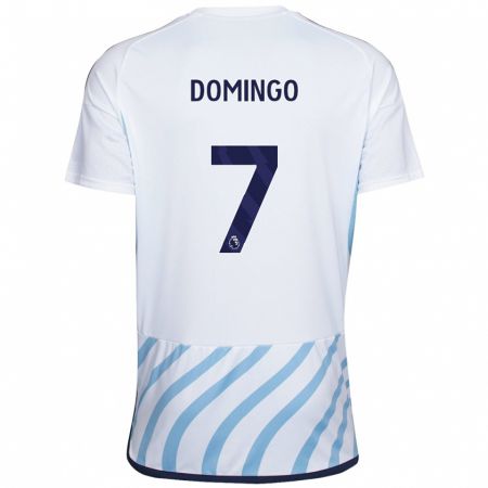 Kandiny Homme Maillot Sophie Domingo #7 Blanc Bleu Tenues Extérieur 2023/24 T-Shirt