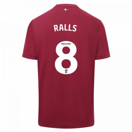 Kandiny Homme Maillot Joe Ralls #8 Rouge Tenues Extérieur 2023/24 T-Shirt