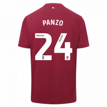Kandiny Homme Maillot Jonathan Panzo #24 Rouge Tenues Extérieur 2023/24 T-Shirt