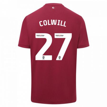 Kandiny Homme Maillot Rubin Colwill #27 Rouge Tenues Extérieur 2023/24 T-Shirt