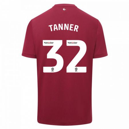 Kandiny Homme Maillot Ollie Tanner #32 Rouge Tenues Extérieur 2023/24 T-Shirt