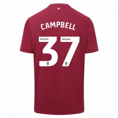 Kandiny Homme Maillot Vontae Daley-Campbell #37 Rouge Tenues Extérieur 2023/24 T-Shirt