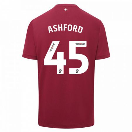 Kandiny Homme Maillot Cian Ashford #45 Rouge Tenues Extérieur 2023/24 T-Shirt