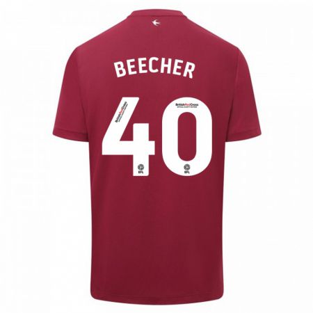 Kandiny Homme Maillot Josh Beecher #40 Rouge Tenues Extérieur 2023/24 T-Shirt