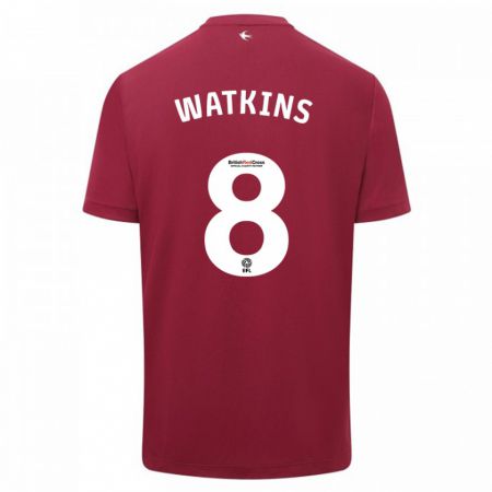 Kandiny Homme Maillot Seren Watkins #8 Rouge Tenues Extérieur 2023/24 T-Shirt
