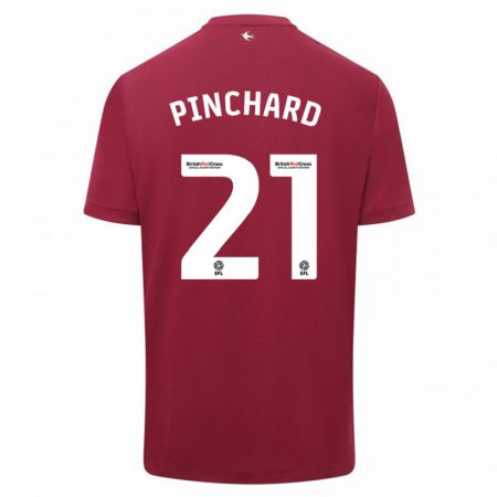 Kandiny Homme Maillot Cerys Pinchard #21 Rouge Tenues Extérieur 2023/24 T-Shirt
