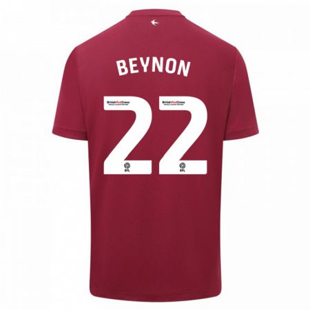 Kandiny Homme Maillot Emma Beynon #22 Rouge Tenues Extérieur 2023/24 T-Shirt