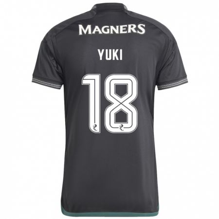 Kandiny Homme Maillot Yuki Kobayashi #18 Noir Tenues Extérieur 2023/24 T-Shirt