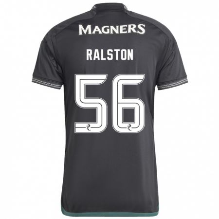Kandiny Homme Maillot Anthony Ralston #56 Noir Tenues Extérieur 2023/24 T-Shirt