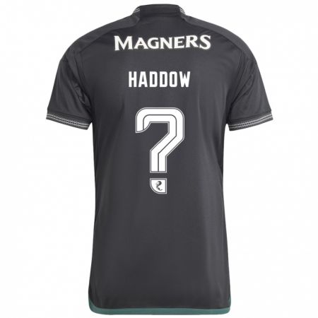 Kandiny Homme Maillot Aiden Haddow #0 Noir Tenues Extérieur 2023/24 T-Shirt