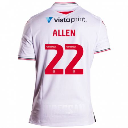 Kandiny Homme Maillot Keren Allen #22 Blanc Tenues Extérieur 2023/24 T-Shirt