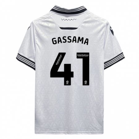 Kandiny Homme Maillot Djeidi Gassama #41 Blanc Tenues Extérieur 2023/24 T-Shirt