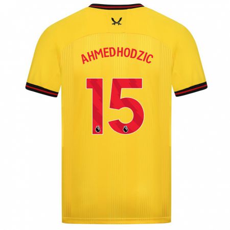Kandiny Homme Maillot Anel Ahmedhodzic #15 Jaune Tenues Extérieur 2023/24 T-Shirt