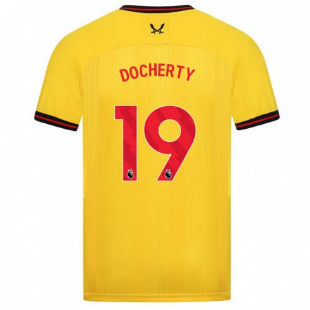Kandiny Homme Maillot Charley Docherty #19 Jaune Tenues Extérieur 2023/24 T-Shirt
