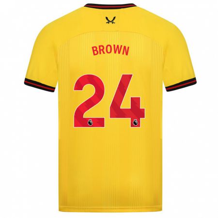 Kandiny Homme Maillot Rachel Brown #24 Jaune Tenues Extérieur 2023/24 T-Shirt