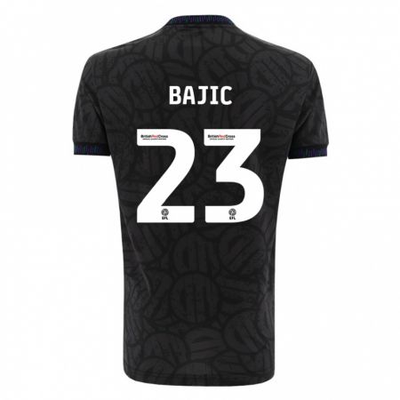 Kandiny Homme Maillot Stefan Bajic #23 Noir Tenues Extérieur 2023/24 T-Shirt