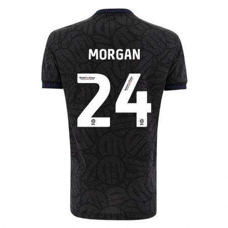 Kandiny Homme Maillot Ffion Morgan #24 Noir Tenues Extérieur 2023/24 T-Shirt