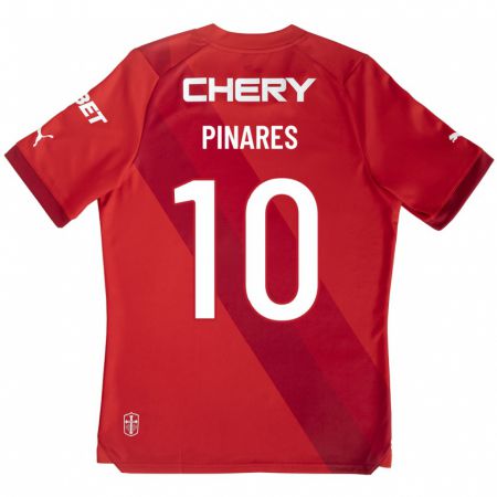 Kandiny Homme Maillot César Pinares #10 Rouge Tenues Extérieur 2023/24 T-Shirt