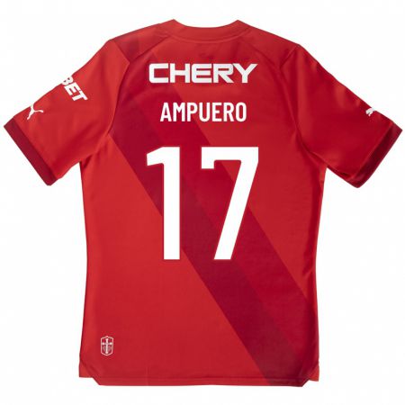 Kandiny Homme Maillot Branco Ampuero #17 Rouge Tenues Extérieur 2023/24 T-Shirt