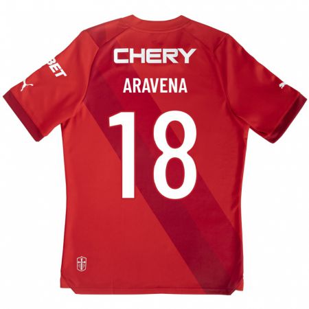 Kandiny Homme Maillot Alexander Aravena #18 Rouge Tenues Extérieur 2023/24 T-Shirt