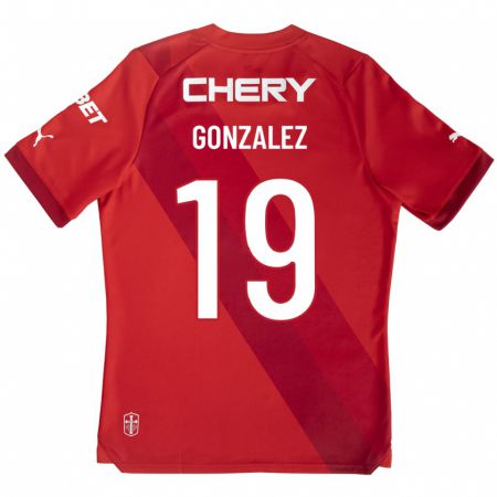 Kandiny Homme Maillot Bryan González #19 Rouge Tenues Extérieur 2023/24 T-Shirt