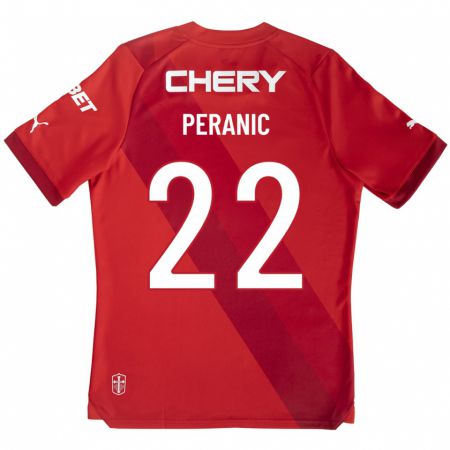 Kandiny Homme Maillot Nicolás Peranic #22 Rouge Tenues Extérieur 2023/24 T-Shirt