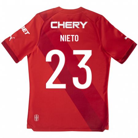 Kandiny Homme Maillot Byron Nieto #23 Rouge Tenues Extérieur 2023/24 T-Shirt