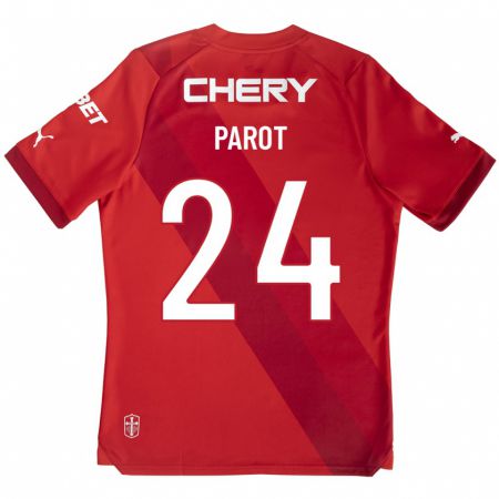 Kandiny Homme Maillot Alfonso Parot #24 Rouge Tenues Extérieur 2023/24 T-Shirt