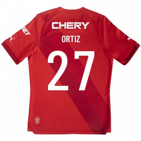 Kandiny Homme Maillot Jorge Ortiz #27 Rouge Tenues Extérieur 2023/24 T-Shirt