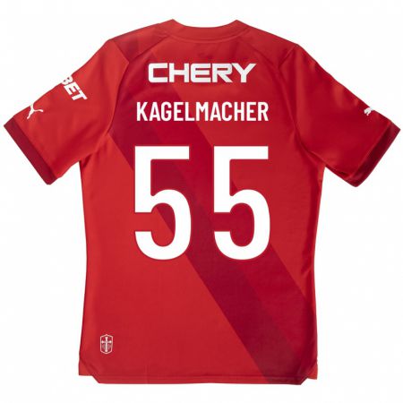 Kandiny Homme Maillot Gary Kagelmacher #55 Rouge Tenues Extérieur 2023/24 T-Shirt