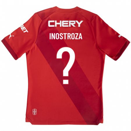 Kandiny Homme Maillot Fernando Inostroza #0 Rouge Tenues Extérieur 2023/24 T-Shirt