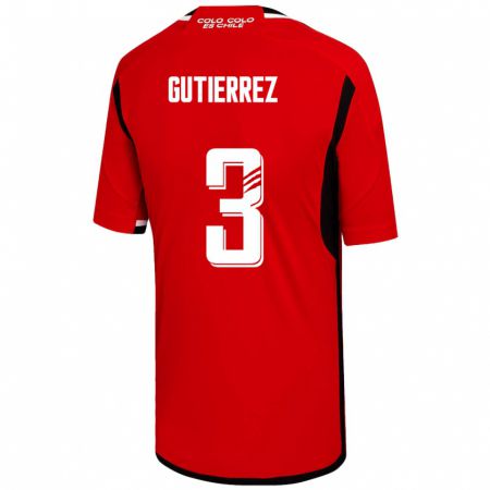 Kandiny Homme Maillot Daniel Gutiérrez #3 Rouge Tenues Extérieur 2023/24 T-Shirt