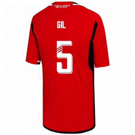 Kandiny Homme Maillot Leonardo Gil #5 Rouge Tenues Extérieur 2023/24 T-Shirt