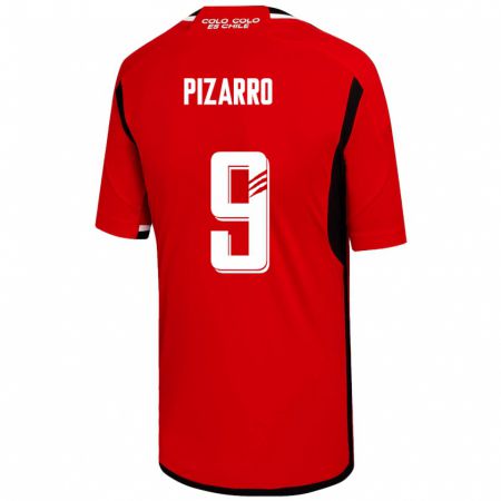Kandiny Homme Maillot Damián Pizarro #9 Rouge Tenues Extérieur 2023/24 T-Shirt