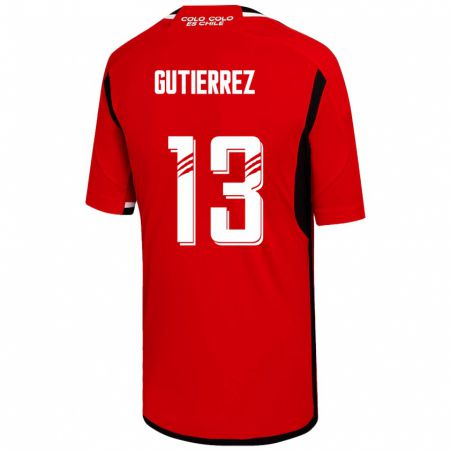 Kandiny Homme Maillot Bruno Gutiérrez #13 Rouge Tenues Extérieur 2023/24 T-Shirt