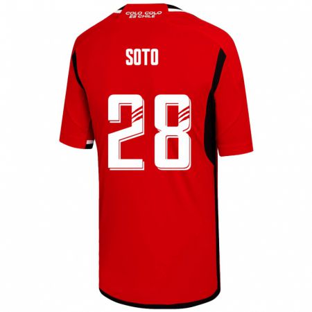Kandiny Homme Maillot Lucas Soto #28 Rouge Tenues Extérieur 2023/24 T-Shirt