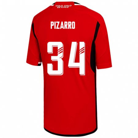 Kandiny Homme Maillot Vicente Pizarro #34 Rouge Tenues Extérieur 2023/24 T-Shirt