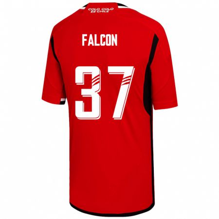 Kandiny Homme Maillot Maximiliano Falcón #37 Rouge Tenues Extérieur 2023/24 T-Shirt