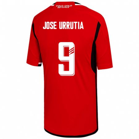 Kandiny Homme Maillot María José Urrutia #9 Rouge Tenues Extérieur 2023/24 T-Shirt