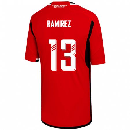 Kandiny Homme Maillot Fernanda Ramírez #13 Rouge Tenues Extérieur 2023/24 T-Shirt