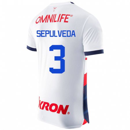 Kandiny Homme Maillot Gilberto Sepúlveda #3 Blanc Tenues Extérieur 2023/24 T-Shirt