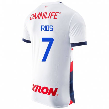 Kandiny Homme Maillot Daniel Ríos #7 Blanc Tenues Extérieur 2023/24 T-Shirt